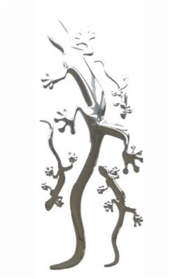 Autocollant LEZARD chromé 20cm FINI -60%