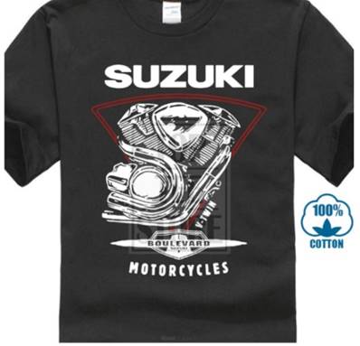 Tshirt biker SUZUKI BOULEVARD 3XL coton color noir