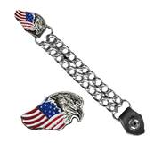 Chaine extension gilet - aigle drapeau USA