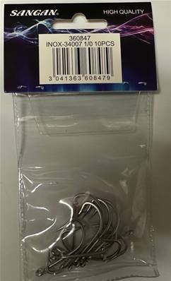 Hameçons sangan inox-34007 1/0 (x10pcs)