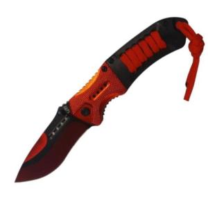 Couteau Herbertz ABS Noir/Alurouge 12cm INOX + cordon