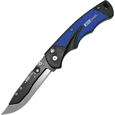 couteau BRK pliant ACCU SHARP manche bleu (blister rvd) NVT