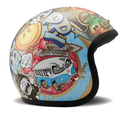 Casque DMD jet vintage WOODSTOCK large FINI -35%
