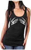 Debardeur noir femme HOT LEATHERS mains de squelette taille M