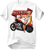 Tshirt biker blanc FILL'ER UP  L elasthanne -30%