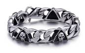 Bracelet inox 5 skull ds triangle