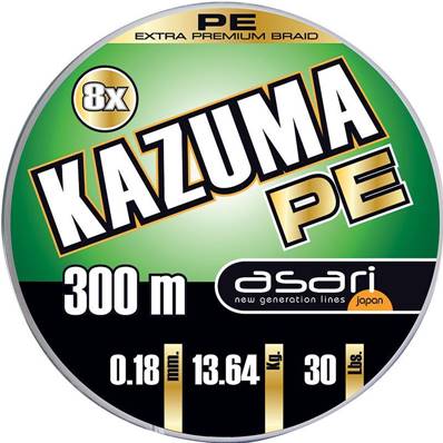 Tresse ASARI KAZUMA 8xPE 300m 0,14mm 9.09 kg