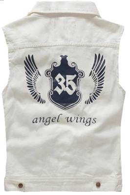 Veste JEAN SLEEVELESS 3XL color white (angel wings)