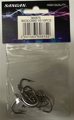 Hameçons sangan C68S 1/0 (x10pcs)