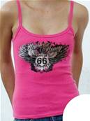 Tshirt bikeuse débardeur lady Route 66 taille L