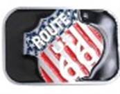 Boucle de ceinture ROUTE 66 fond couleur US