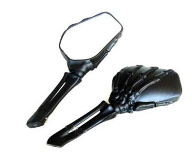 Retroviseur squelette mains noir mat ( la paire )