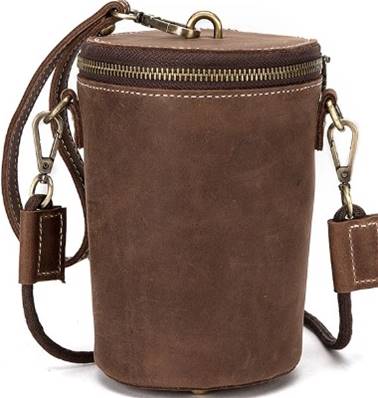 Sac cuir bandouliere forme cylindrique