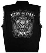 gilet en jeans Hot Leather noir 3 skull avec epée XL
