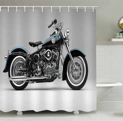 Rideau de douche 180 x 200 MOTO HD BOBBER FINI -50%