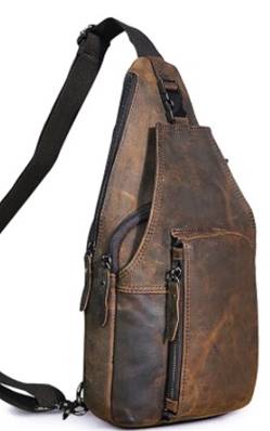 Sac cuir bandouliere forme poire  8086 auburn