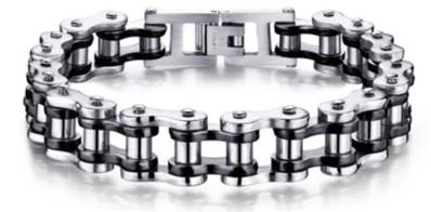 Bracelet CHAINE inox et noir