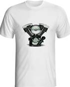 Tshirt biker blanc MOTOR TWIN HD  XXL color kanss1 coton