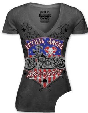 Tshirt bikeuse lady LETHAL MOTORCYCLE USA  XL