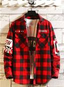 chemise quadrillée bleu noir XXL avec patches