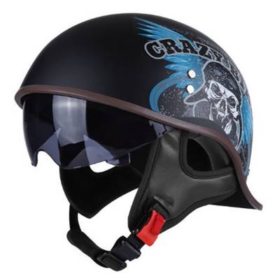 Casque moto NON HOMOLOGUE avec protege nuque( CRAZy BIKER 007) L