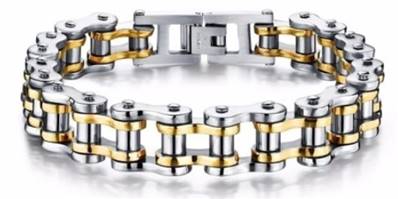 Bracelet CHAINE couleur inox et or