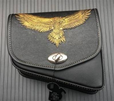Sacoche latérale avec aigle gd taille couleur cuivre