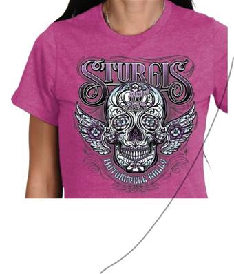 Tshirt lady mauve skull surgis XL