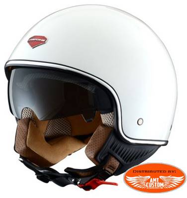 Casque ASTONE  MINIJET retro blanc brillant - demi jet - M