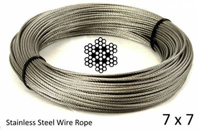Wire 7x7 , 90kg , 10m no nylon coated
