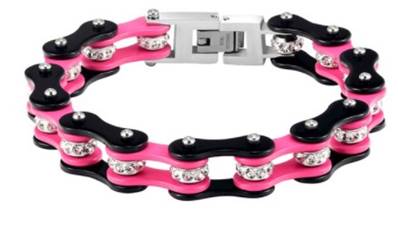 Bracelet CHAINE rose et noir