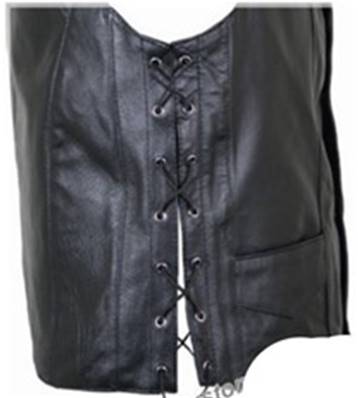 Blouson gilet cuir biker à lacets L -44