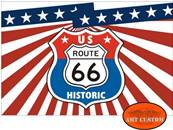 Drapeau Route 66 US LUXE 18 x30 cm