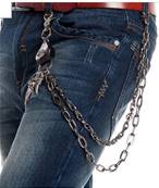 Chainette portefeuille double - 3 griffes et tete d'aigle