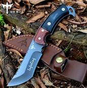 couteau poignard manche bois noir et marron