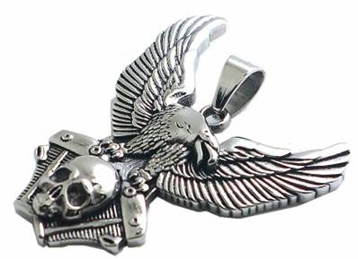 Pendentif aigle sur moteur + crane FINI -40%