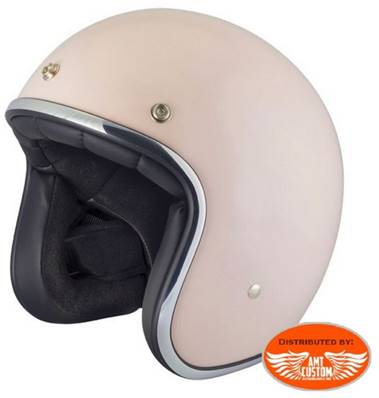 Casque STORMER pearl rose poudré - demi jet - L