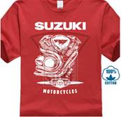 Tshirt biker SUZUKI BOULEVARD XXL coton color rouge