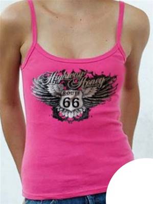 Tshirt bikeuse débardeur lady Route 66 taille L