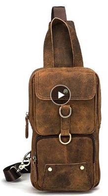 Sac cuir bandouliere forme forme rectangle , 2 poche en face av