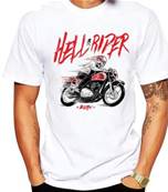 Tshirt biker blanc HELL RIPER  XL color xx49 coton