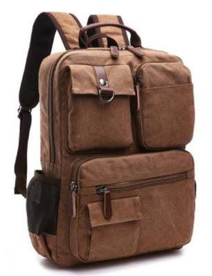 Sac à dos moto en tissu marron 4 poches FINI