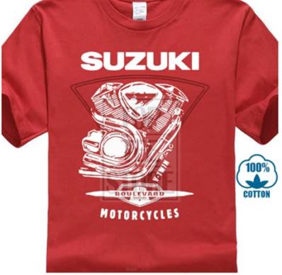 Tshirt biker SUZUKI BOULEVARD XXL coton color rouge