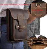 Portefeuille ceinture cuir marron model 9966 dark