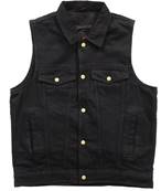 gilet jeans Hot Leathers all black 2XL